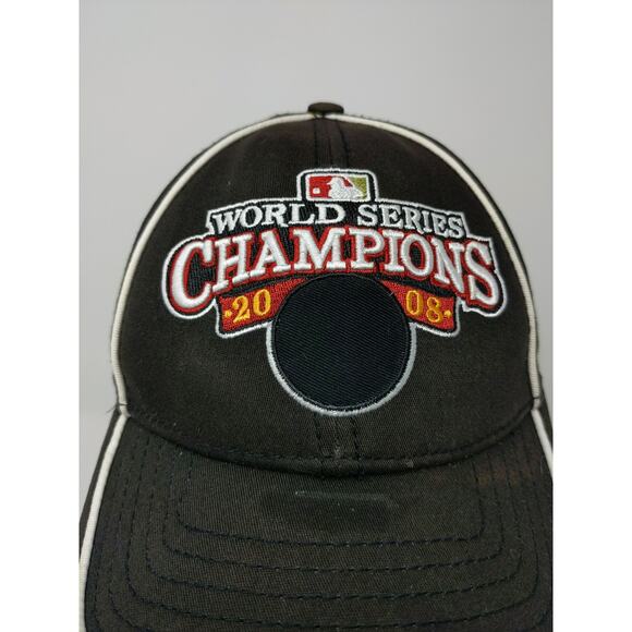 RARE Mistake New Era MLB World Series Champions 2008 Hat Blank Front Logo OSFM - Picture 3 of 11